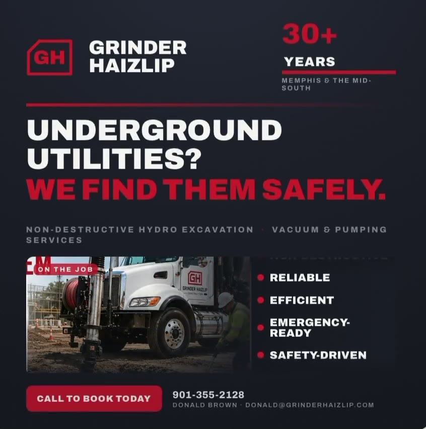 Hydro Excavation & Vacuum Services by Grinder Haizlip Construction in Memphis, TN